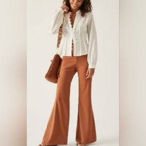 Anthropologie STRETCH CREPE FLAIR PANTS